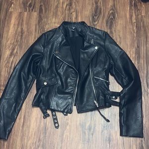 Black Biker Crop Jacket